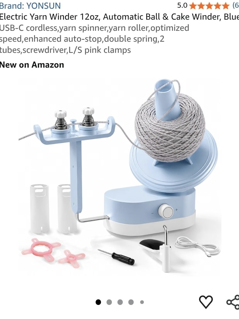 Electric Yarn Winder - Light Blue Automatic Ball & Cake Winder